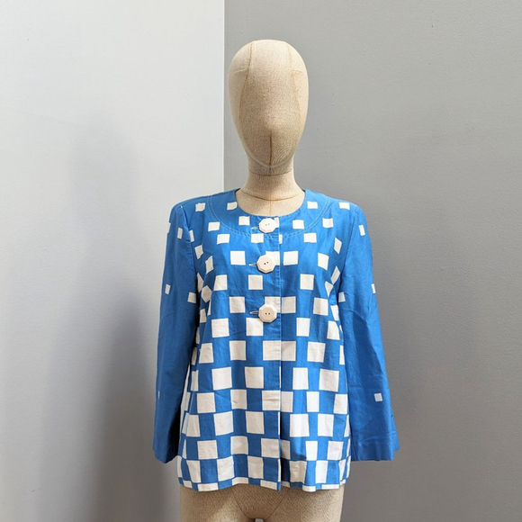 Russell Kemp Blue Checkered Blazer Size M - Picture 1 of 9